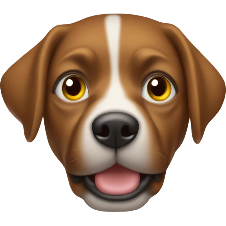 Perro marrón con ojos amarillos emoji