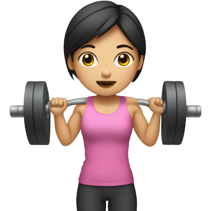asian girl lifting weights  emoji