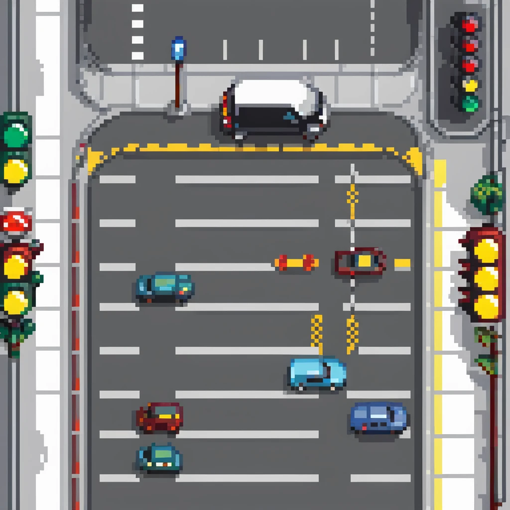 city street with road and traffic lights emoji