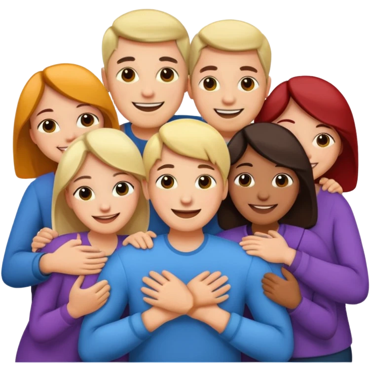 Group of Adults hugging emoji