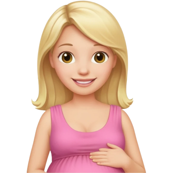 blond pregnant woman in pink emoji