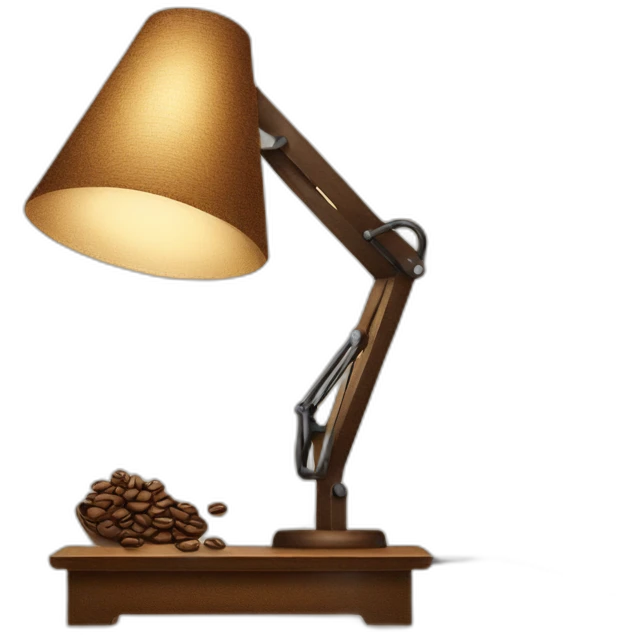 a desk lamp made of coffee beans emoji