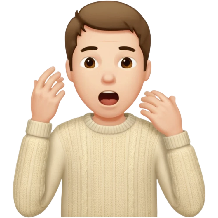yawning man in sweater emoji
