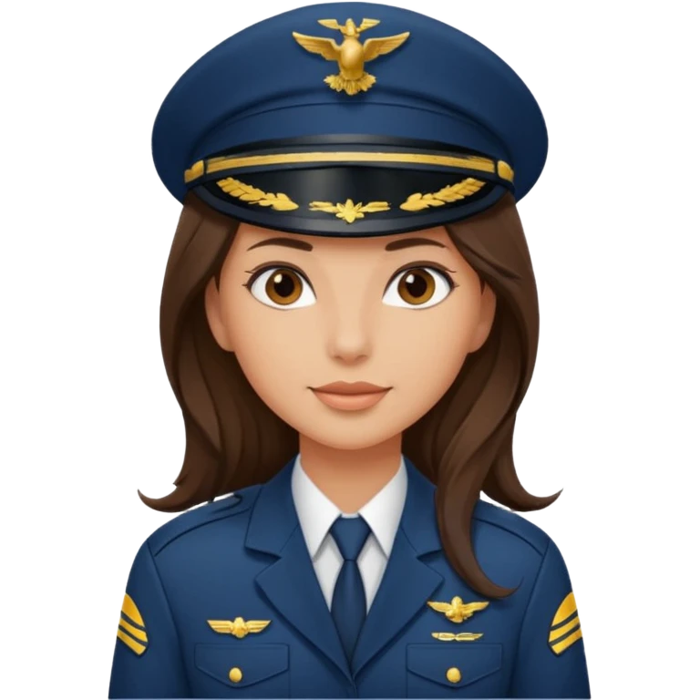 comercial pilot girl brunette, long hair emoji