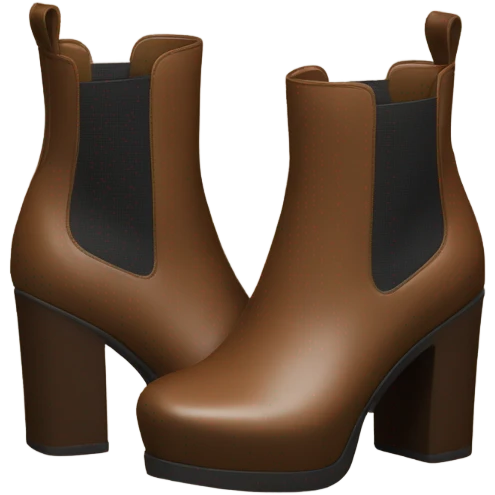 Brown platform heeled boots emoji