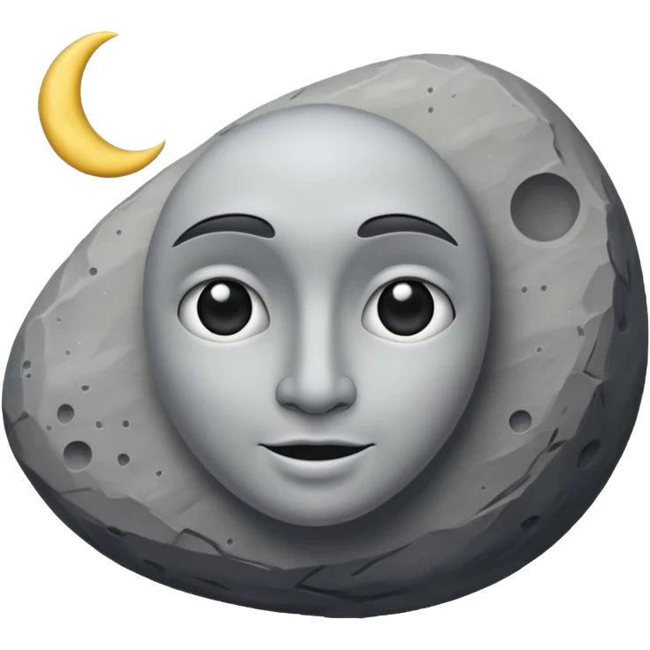 Rock and moon🌝 quero uma Rocha com a carinha da lua emoji