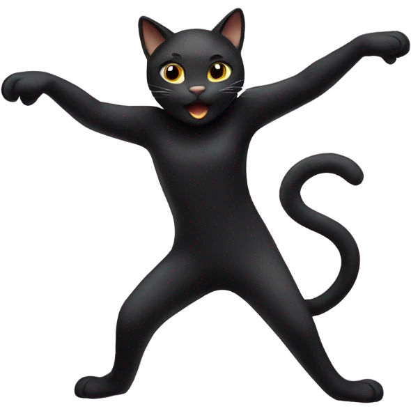 Black cat dancing  emoji