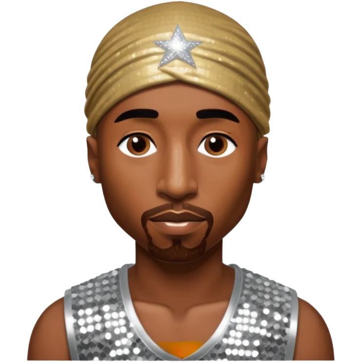 Tupac with silver sequin outfit emoji