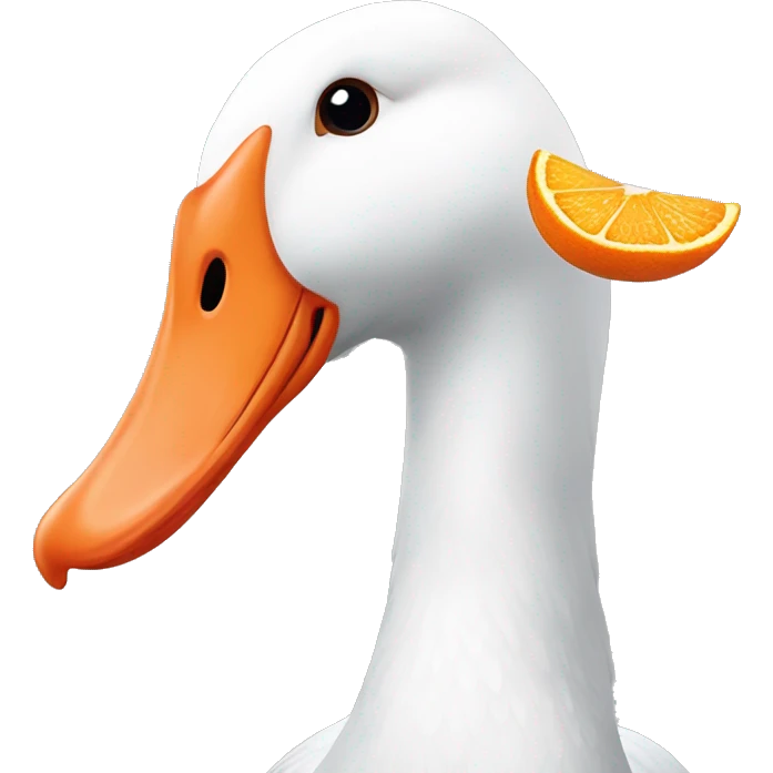 A white goose and some oranges 🍊  emoji
