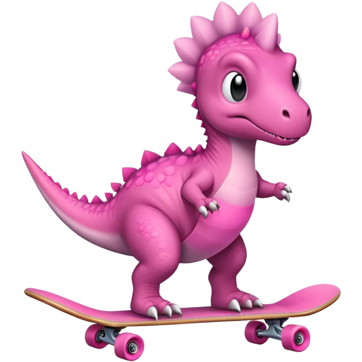 Dinosaur on a skateboard wearing a tutu emoji