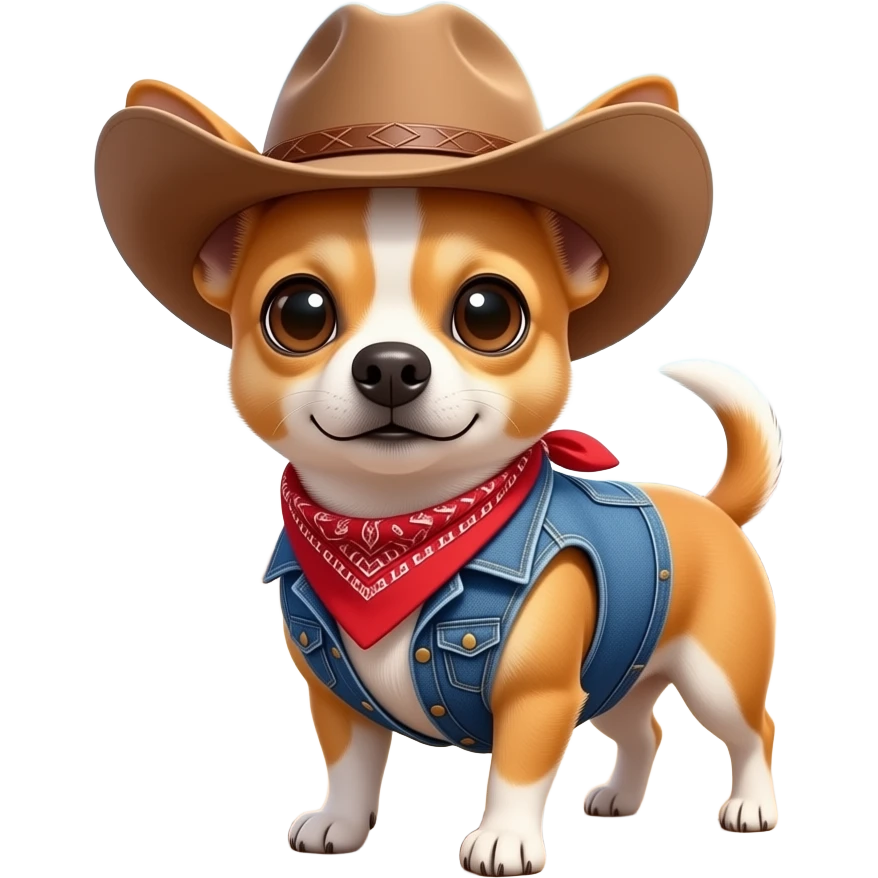 Cowboy chihuahua at a rodeo emoji