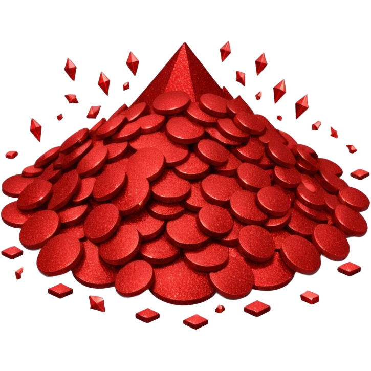 red glitter dislike emoji