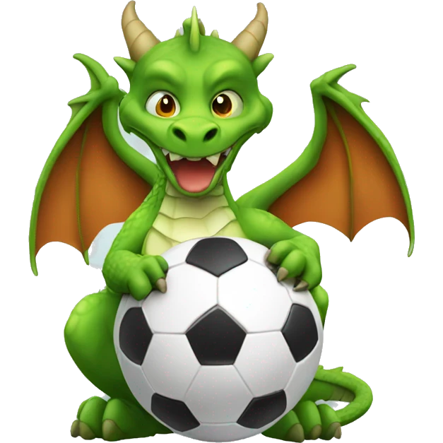 dragon holding soccer ball emoji