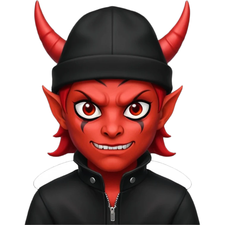devil with jacket and hat emoji