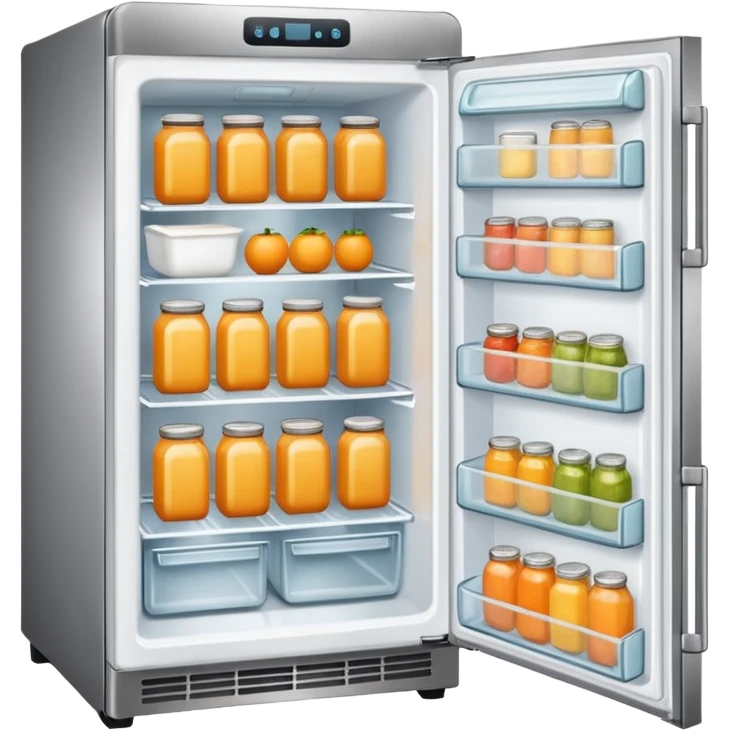 Hi refrigerator ! 
light orange color 
size: 512*512 
inside: full of ingridents emoji
