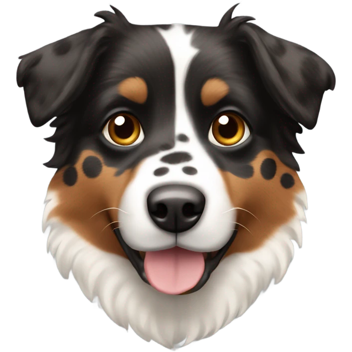 Black and brown spotted Australian sheperd emoji