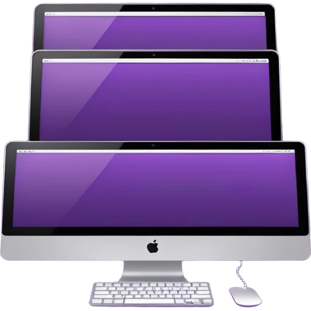 3 dark purple wide screen monitors emoji