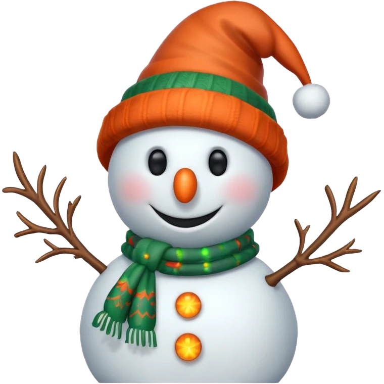 snowman with christmas lights  emoji