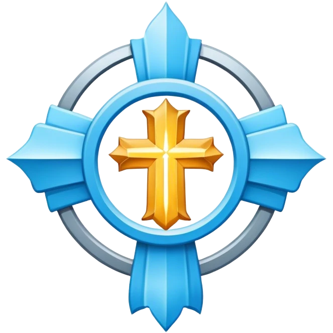 Apostle's emblem with a touch of light blue emoji