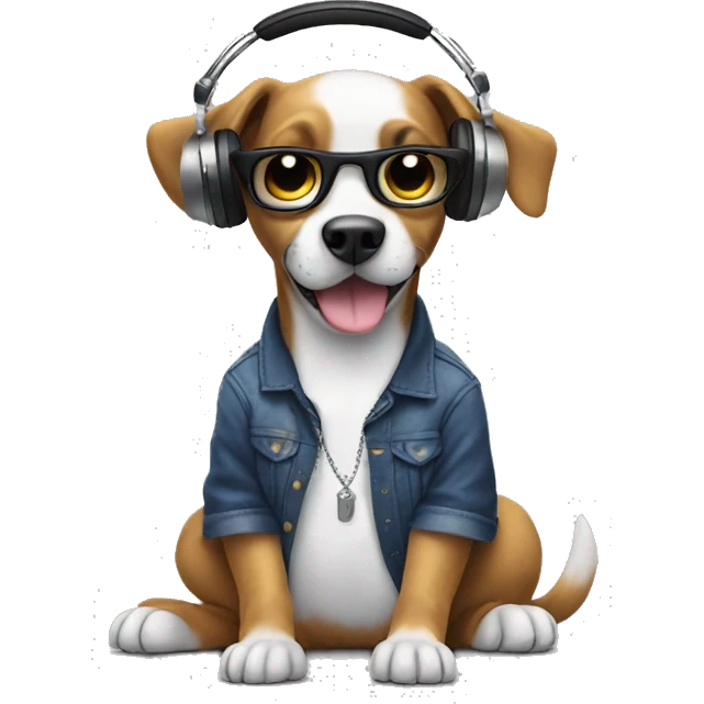Dog as a dj emoji
