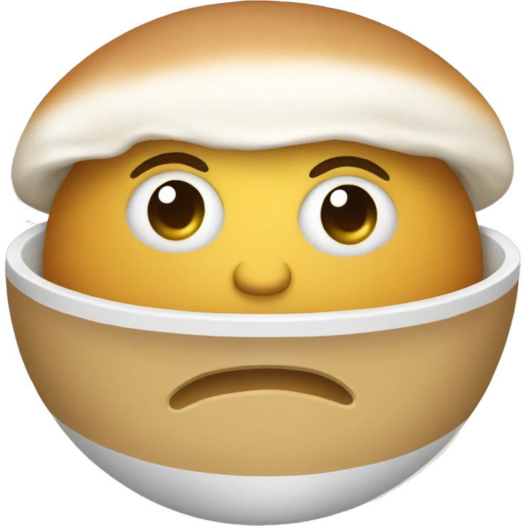 Sick face with bowl of soup emoji