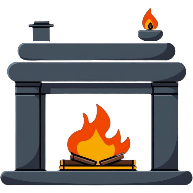 fireplace with warm flames for home heating emoji