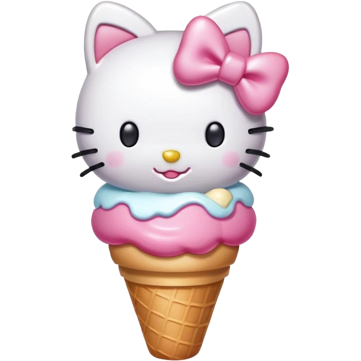 Hello kitty with ice cream emoji
