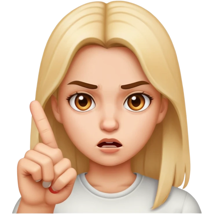 girl with a mad face with middle finger emoji