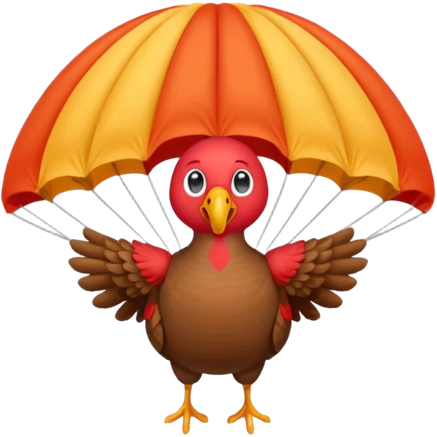 Turkey wearing a parachute  emoji