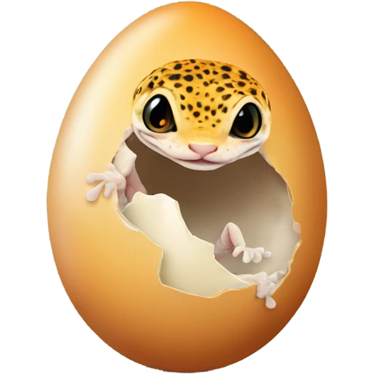 Orange leopard gecko emerges from egg emoji