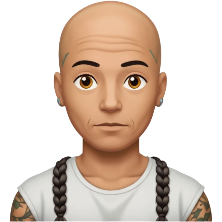 tatooed braded bald man  emoji