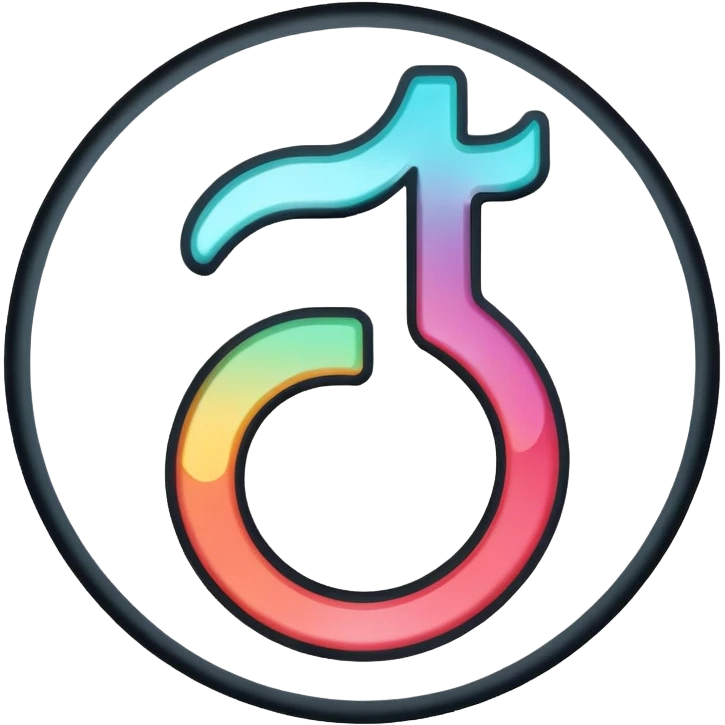tiktok logo thats glowing transparent background but make it shiny glow emoji