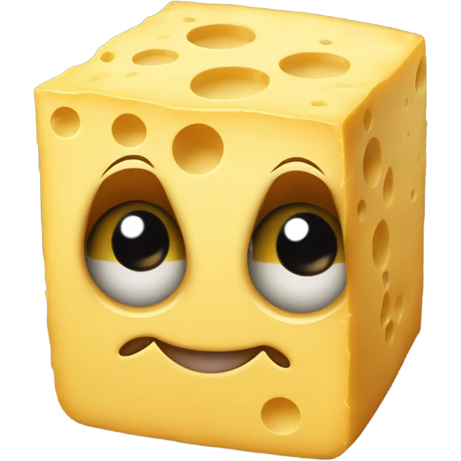 Block of cheese with eyes arms and feet emoji