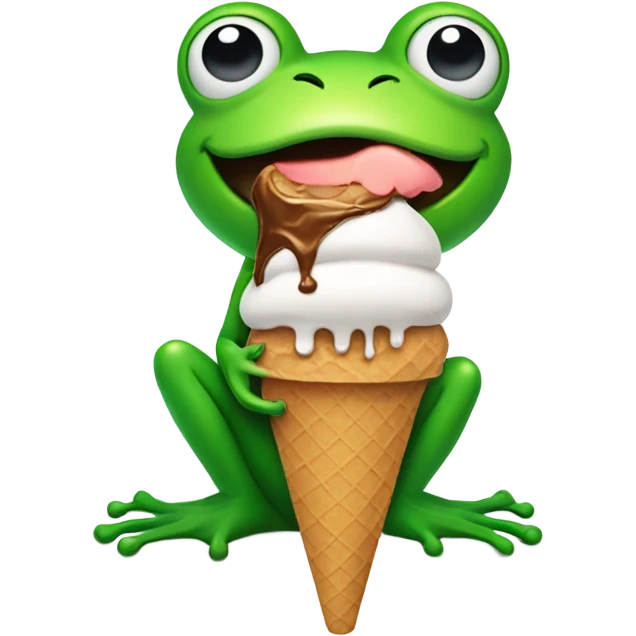 Frog eating icecream emoji