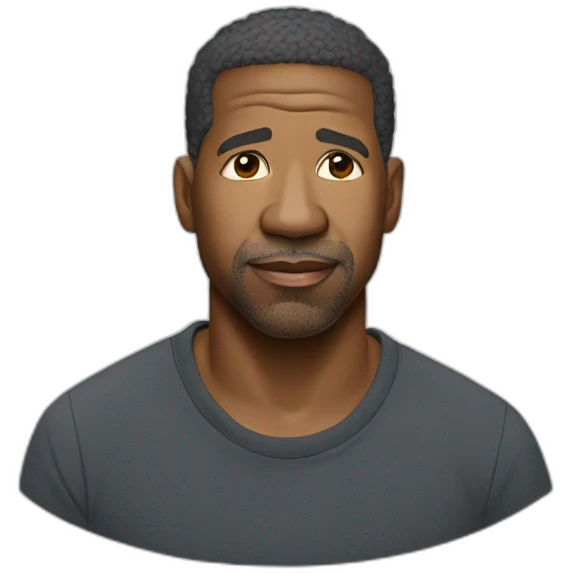 actor Denzel Washington wearing t-shirt emoji