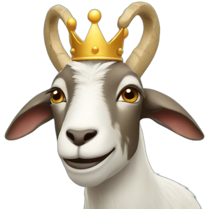 Goat with crown emoji
