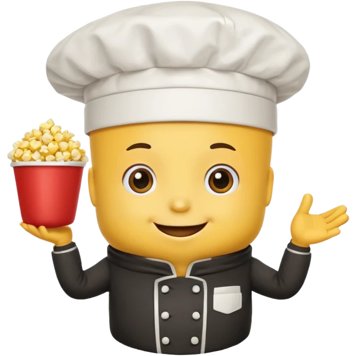 a popcorn mascot emoji