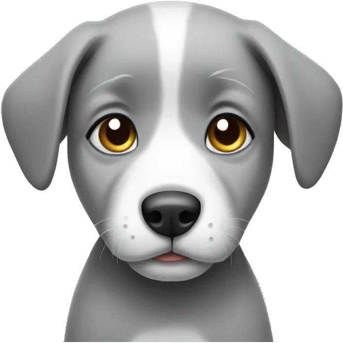 grey puppy with tears emoji