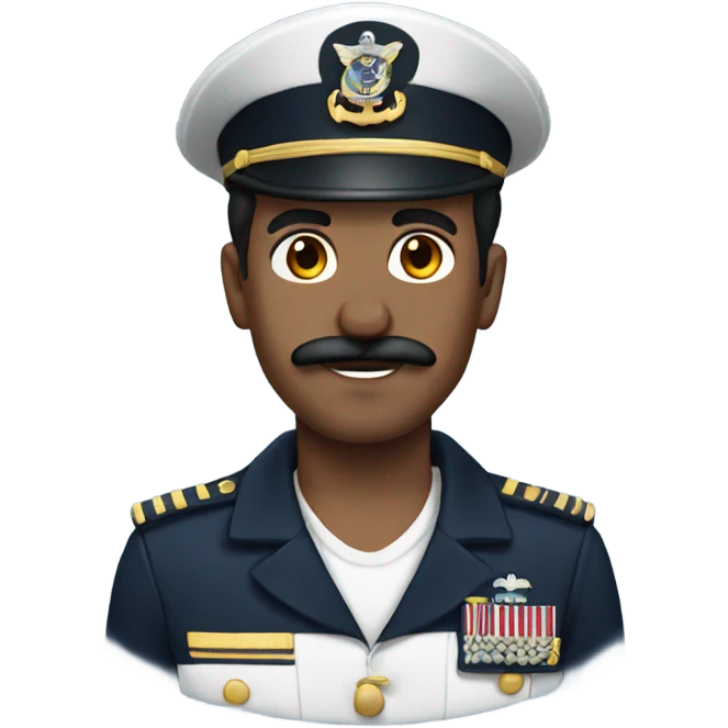 navy sailor with dark hair and mustache  emoji