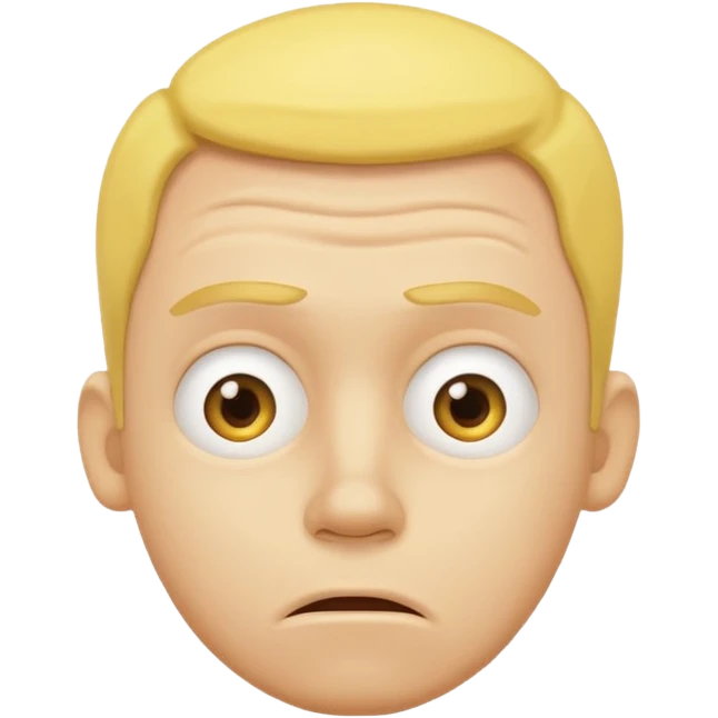Very exhausted and confused emoji but with some humour about it - yellow man not realistic face emoji