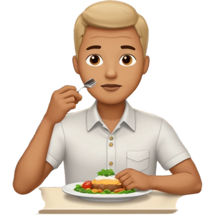 1 man eating at restaruant emoji