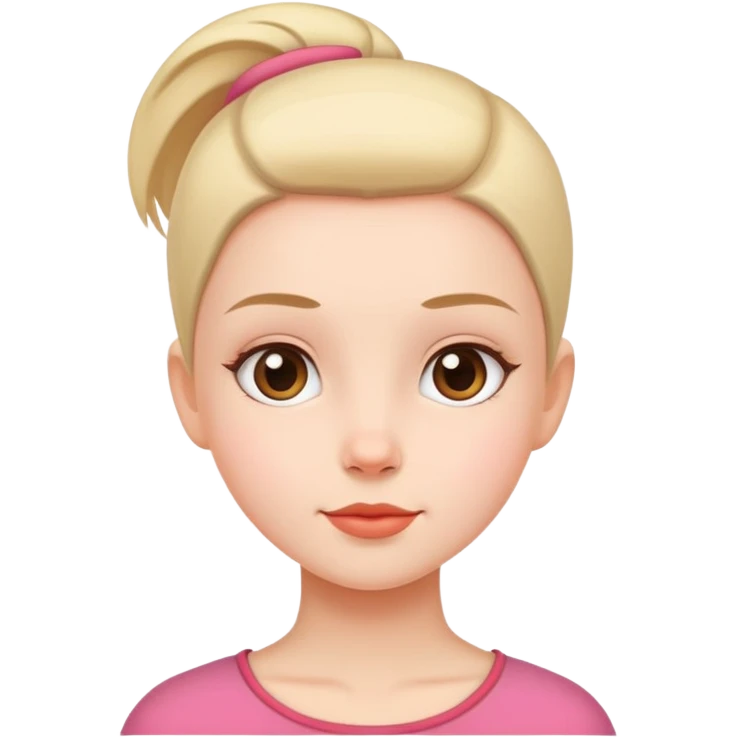 cute girl character with flat top head emoji