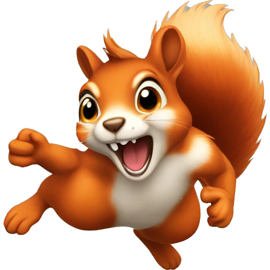 female jumping orange burnt squirrel emoji