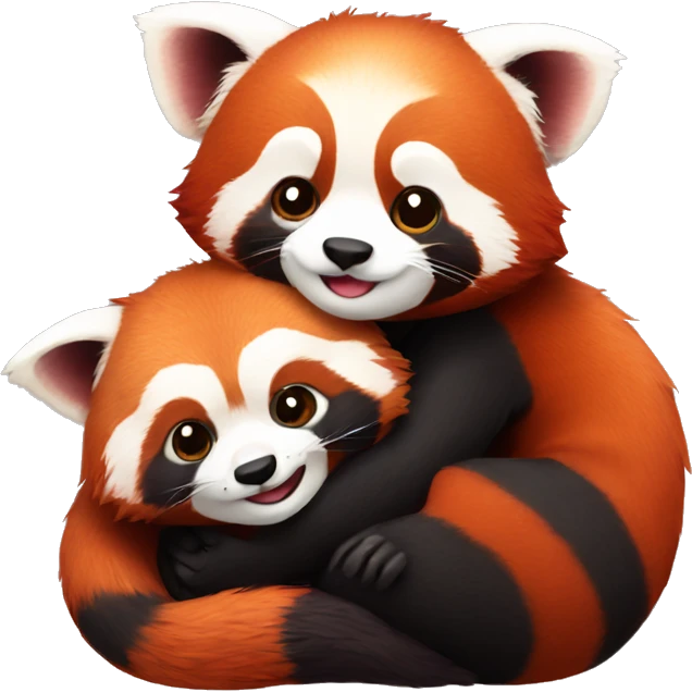 red panda hugging red panda emoji