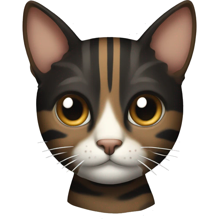 A black and brown striped cat with a white muzzle emoji