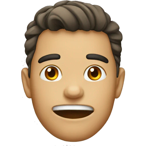 an emoji showing their jawline with emoji