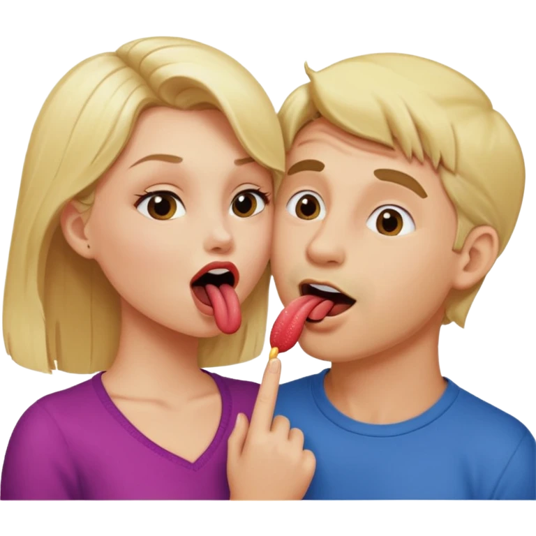 naked blonde woman licking naked man emoji