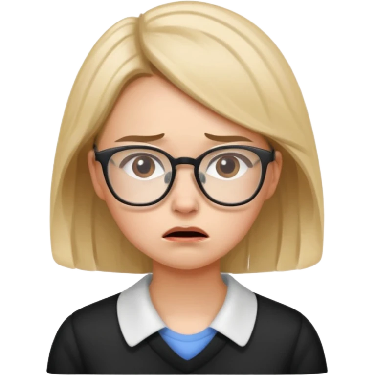 a young lady going crazy not having any work... wearing glasses emoji