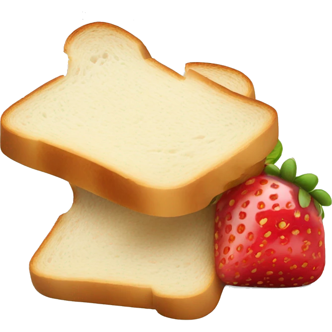 a slice of white bread with spread strawberry jam emoji