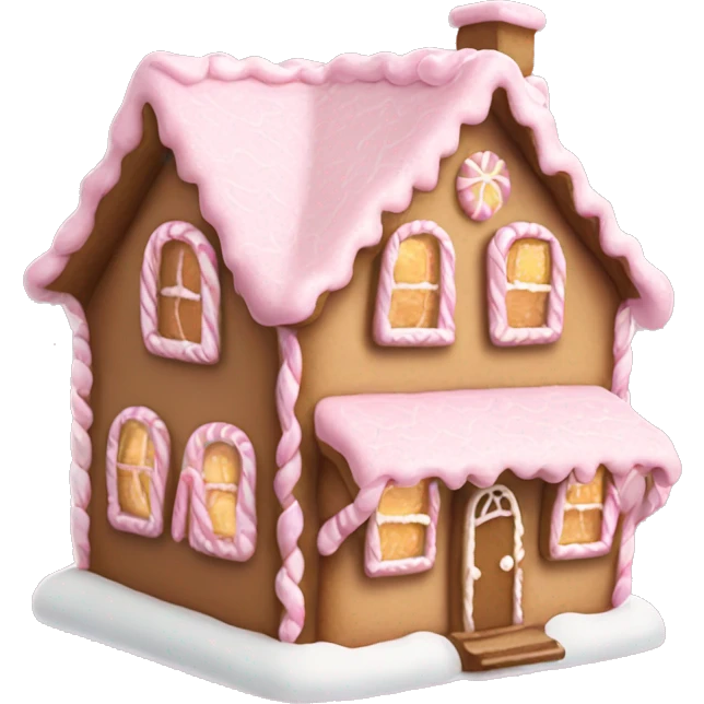 Cosy light pink gingerbread house  emoji